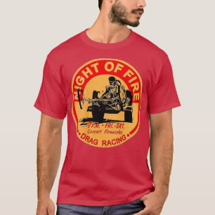 Camiseta Carreras de arrastre retro noche de fuego