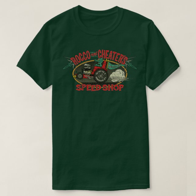 Camiseta Carreras de arrastre Rocco & Cheaters Speed Shop 1 (Diseño del anverso)