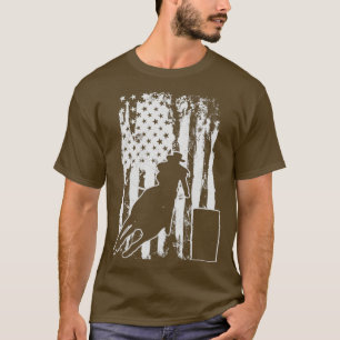 Camiseta Carreras de barril Bandera Americana Caballo Monta