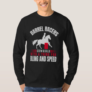 Camiseta Carreras De Barril De Caballo, Vaquera Con Una Cos