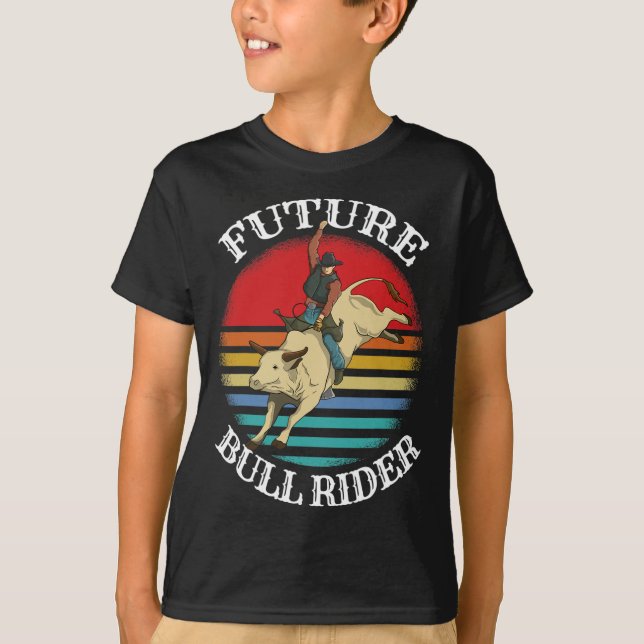 Camiseta Carreras de barril de vaca de Rodeo (Anverso)