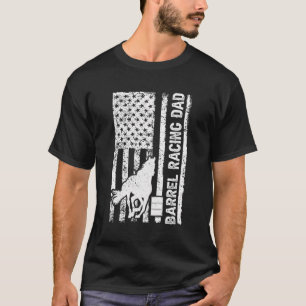 Camiseta Carreras De Barril Papá Bandera Estadounidense Pap