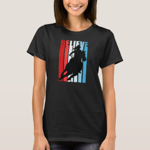 Camiseta Carreras de barril para mujeres Caballo montado Cu
