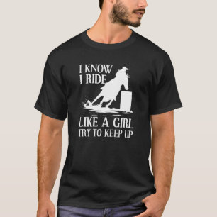 Camiseta Carreras De Barril Para Mujeres Chicas Caballo Rac