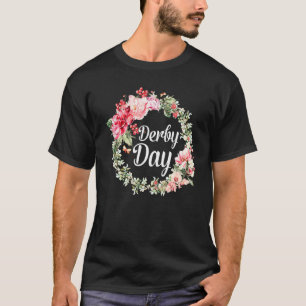 Camiseta Carreras De Caballo Arrugada Derby Day Wreath Rosa