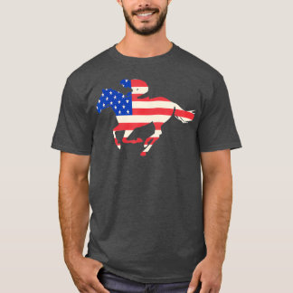Camiseta Carreras de caballo Bandera Americana Jockey Ecues