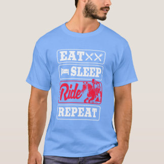 Camiseta Carreras de caballo jockey Eat Sleep Ride caballo 