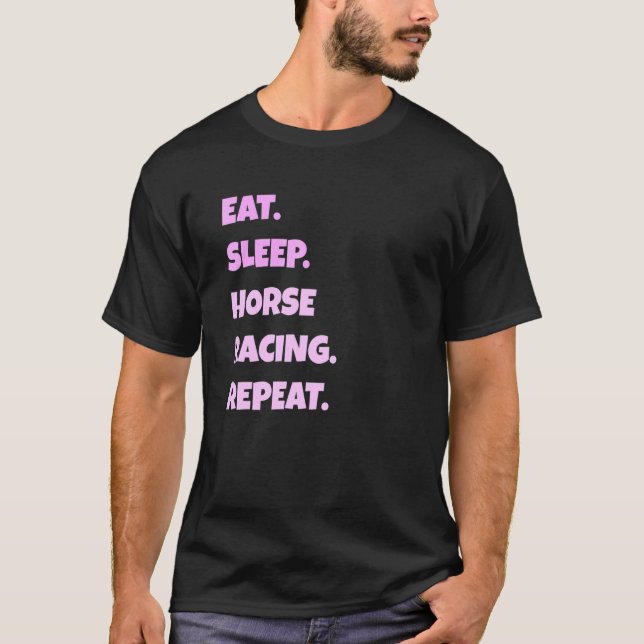Camiseta Carreras De Caballo Png Eat Sleep Sports Repetir P (Anverso)