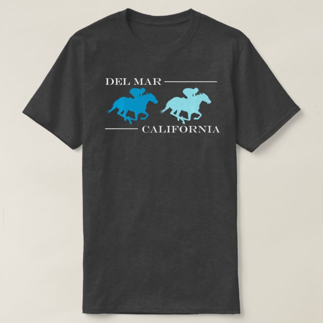 Camiseta Carreras de caballos Del Mar California Larga Mang (Diseño del anverso)