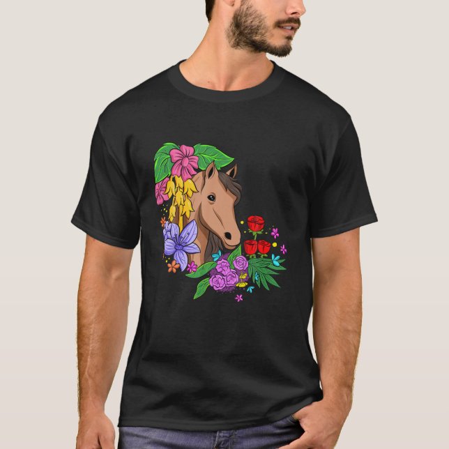 Camiseta Carreras de caballos Riding Lover Flowers Barn Ecu (Anverso)