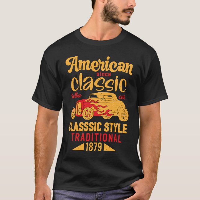 Camiseta Carreras de coche retro clásico americano vintage  (Anverso)