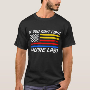 Camiseta Carreras de coches con bandera de EE. UU. Si no er