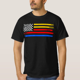 Camiseta Carreras de coches con bandera de EE. UU. Si no er