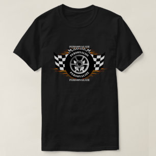 Camiseta Carreras de coches deportivos Bandera de verificac