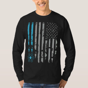 Camiseta Carreras De Drones Quadcopter Pilot Ee. Uu. Bander