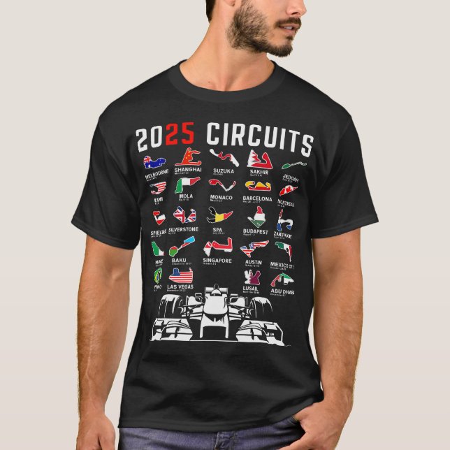 Camiseta Carreras de Fórmula 2025 Races Fórmula Carreras Ca (Anverso)