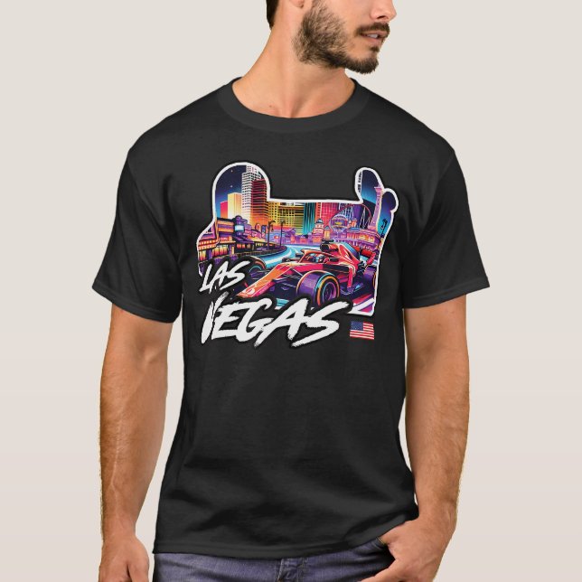Camiseta Carreras de Fórmulas Las Vegas Circuito de Autos A (Anverso)