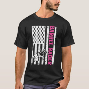 Camiseta Carreras De La Bandera De Los Ee.Uu. De La Vaquera