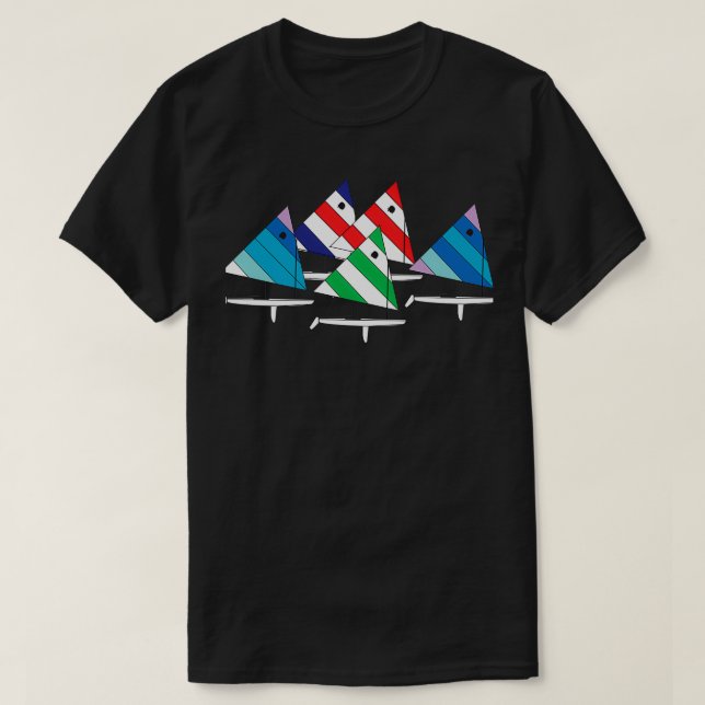 Camiseta Carreras de las lanchas de vela de peces marinos (Diseño del anverso)
