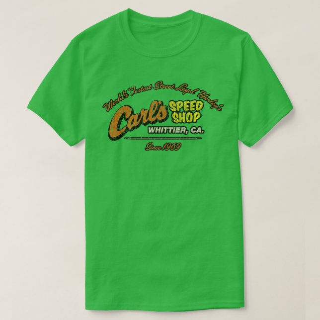 Camiseta Carreras de motocicleta  Carls Speed Shop Whittier (Diseño del anverso)