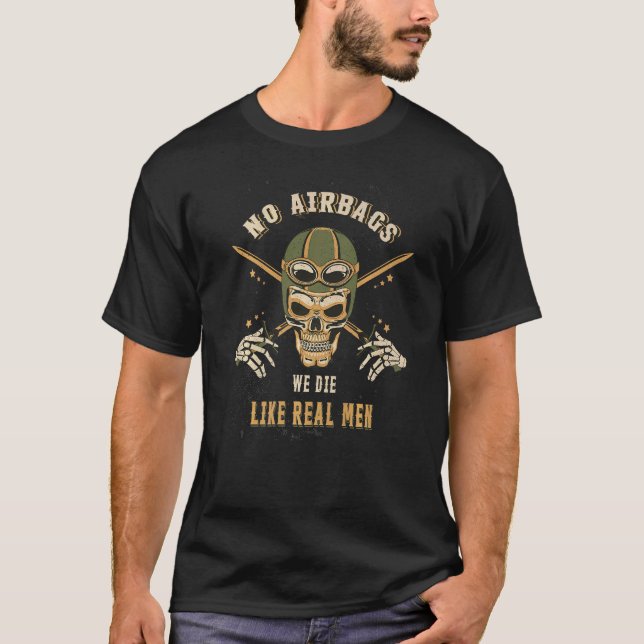 Camiseta Carreras De Motocicleta De Los Hombres Sin Airbags (Anverso)