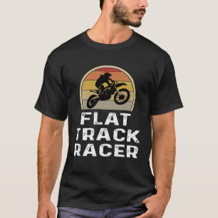 Camiseta Carreras de motocicleta Retro de raya plana