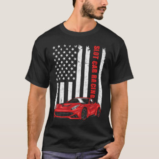 Camiseta Carreras del coche de ranura Estados Unidos Bander