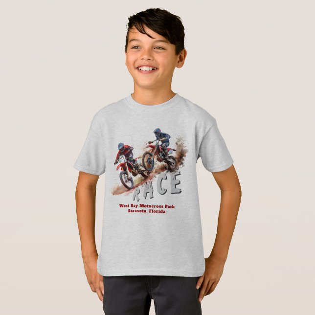 Camiseta Carreras Dirtbike Motocross Boys personalizado (Anverso completo)