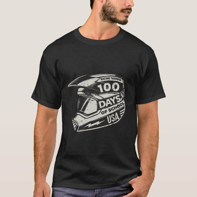 Camiseta Carreras divertida a través de 100 días de escuela (Anverso)