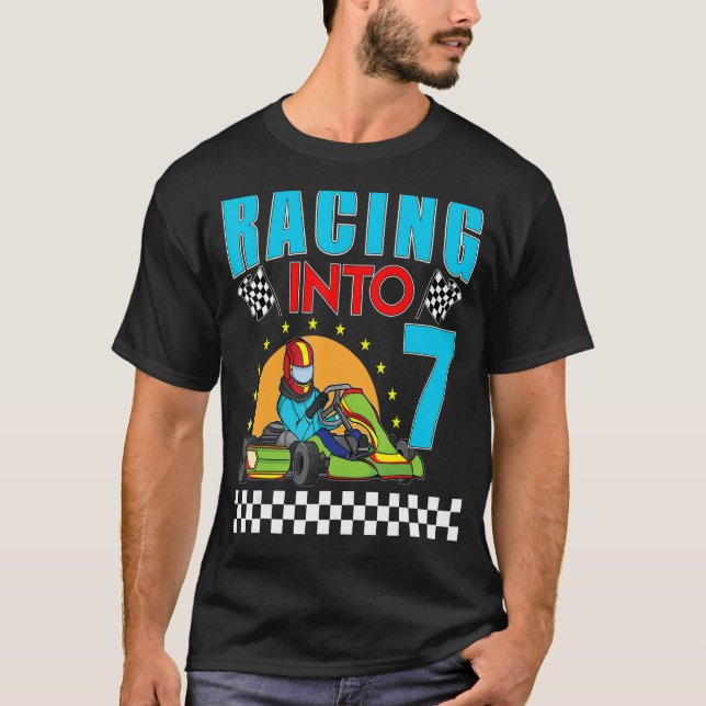 Camiseta Carreras en 7 Go Kart Carreras Vamos Kart 7 cumple (Anverso)