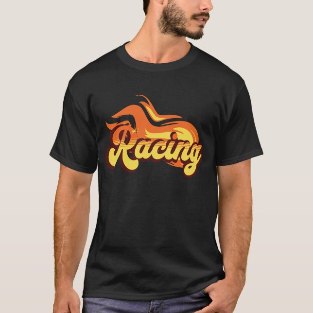 Camiseta Carreras flamenco-camiseta negra (Anverso)