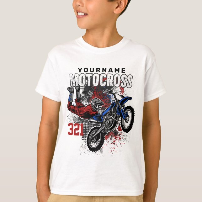 Camiseta Carreras Personalizadas de Motocross de Estilo Lib (Anverso)