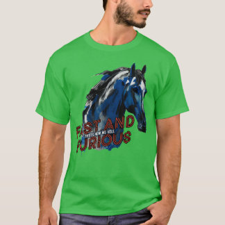 Camiseta Carreras rápida y curiosa de caballos