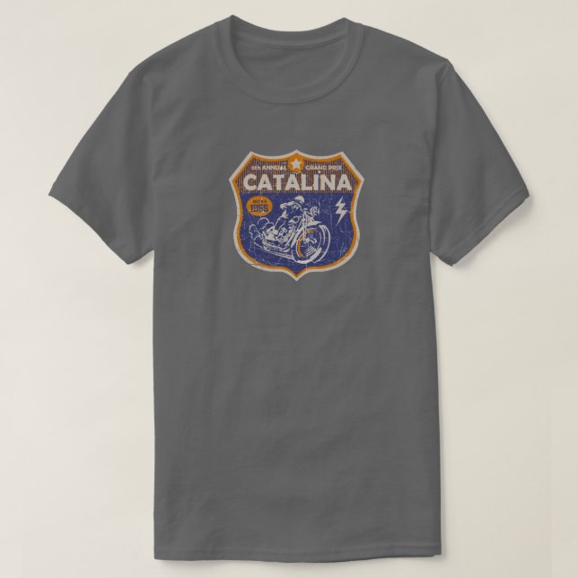 Camiseta Carreras vintage | Catalina | Retro | Oscura (Diseño del anverso)