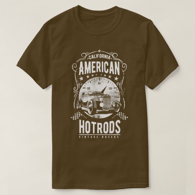 Camiseta Carreras vintage de American Hotrods California (Diseño del anverso)