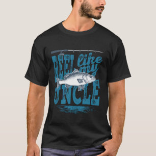 Camiseta Carrete Como Mi Tío Divertido Pesca Sobrina y Sobr
