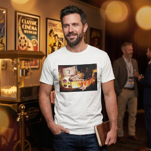 Camiseta Carrete de película cinematográfica y claqueta