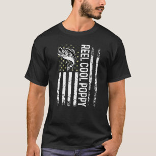 Camiseta Carrete De Pesca De Hombre Usa Bandera Cool Poppy 