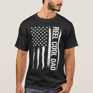 Camiseta Carrete de Pescar Papá Genial Frases de la Bandera