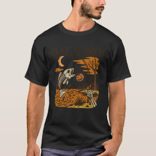 Camiseta Carrete Vintage Halloween Asustado Pescador Esquel