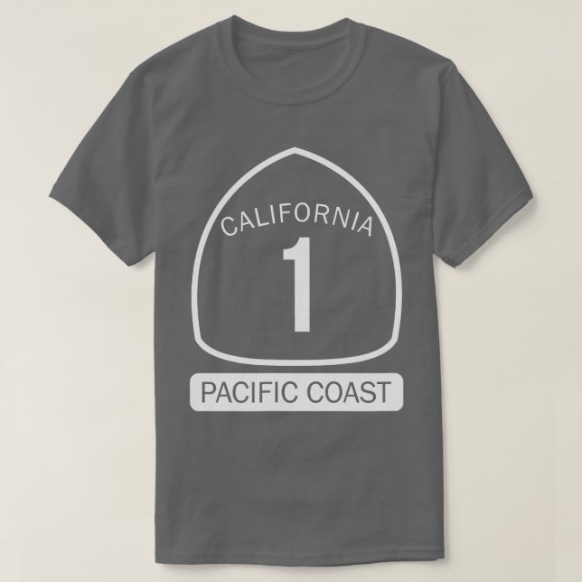 Camiseta Carretera 1 de la costa del Pacífico de California (Diseño del anverso)
