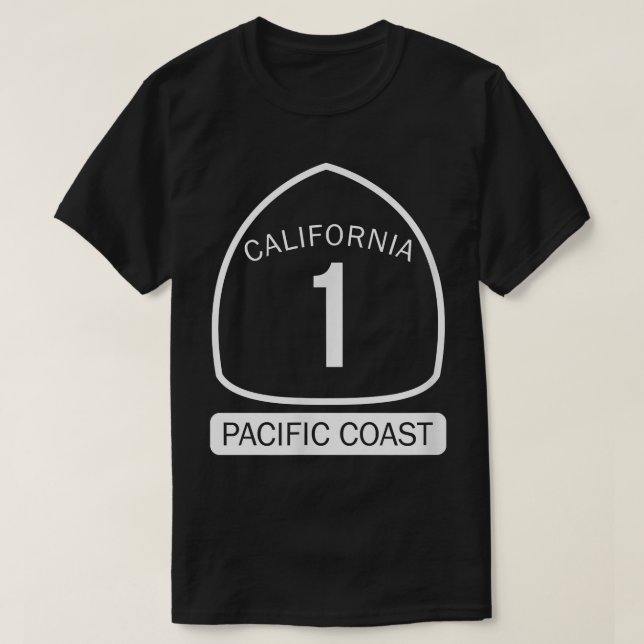 Camiseta Carretera 1 de la costa del Pacífico de California (Diseño del anverso)