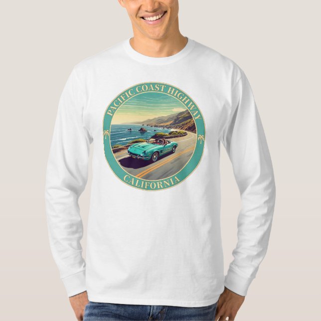 Camiseta Carretera de la costa del Pacífico, California (Anverso)