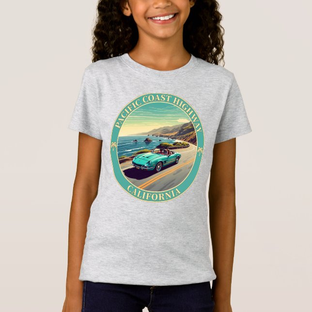 Camiseta Carretera de la costa del Pacífico, California (Anverso)