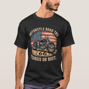 Camiseta Carretera de motocicleta - Ruta 66 y Estados Unido