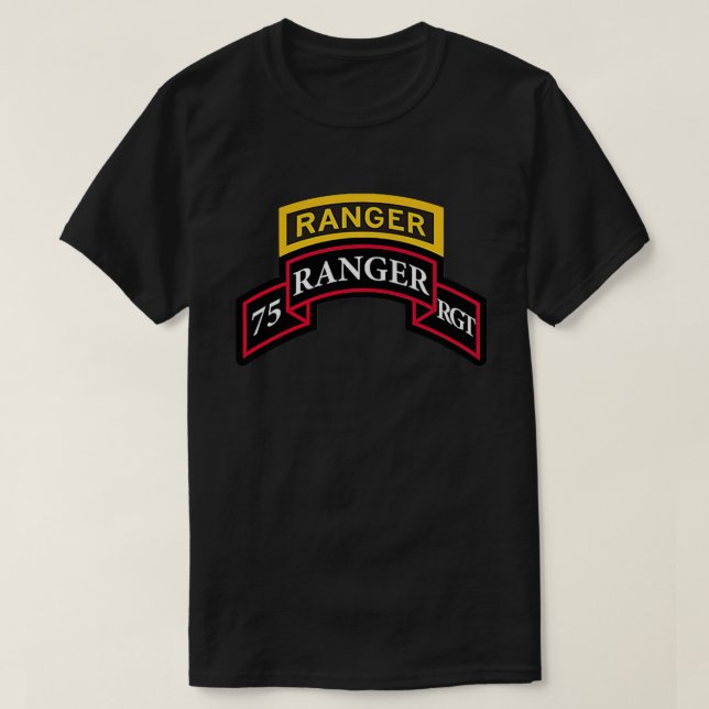Camiseta Carretera de rangos del ejército - Ranger 75 - Des (Diseño del anverso)