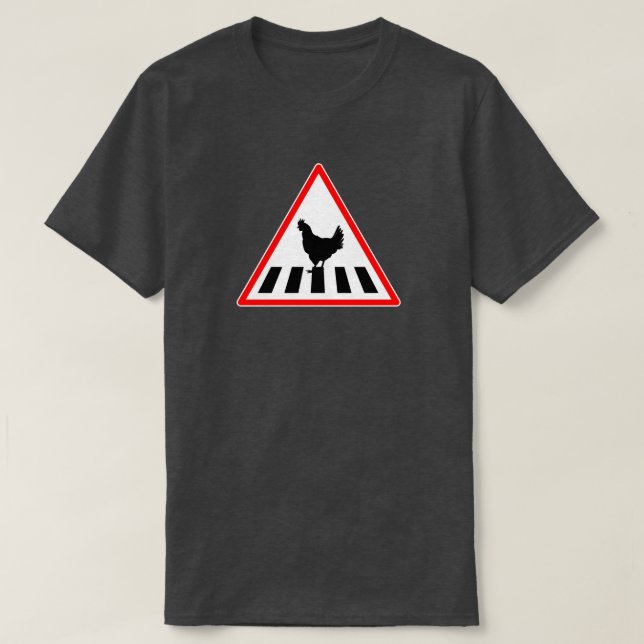 Camiseta Carretera divertida para cruzar pollo (Diseño del anverso)