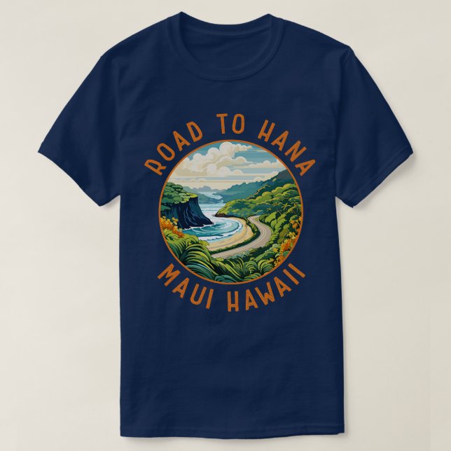 Camiseta Carretera hacia Hana Maui Hawaii Circulo perturbad (Diseño del anverso)