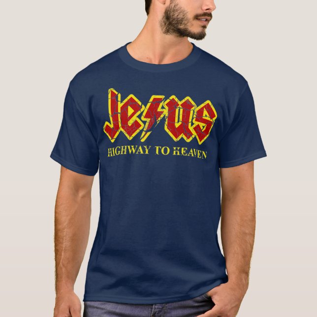 Camiseta Carretera Jesús Al Cielo Gracioso Cristiano (Anverso)