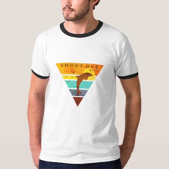 Camiseta Carretera vintage con ringer anticuada (Anverso)